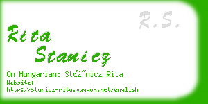 rita stanicz business card